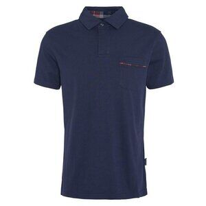 Barbour Elsdon Men's Short Sleeve Polo Shirt Navy Cotton Size S (MSRP $100)